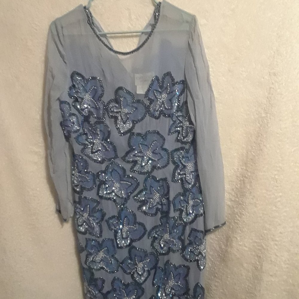 Joan Leslie Evening dress 100% silk shell Size 10